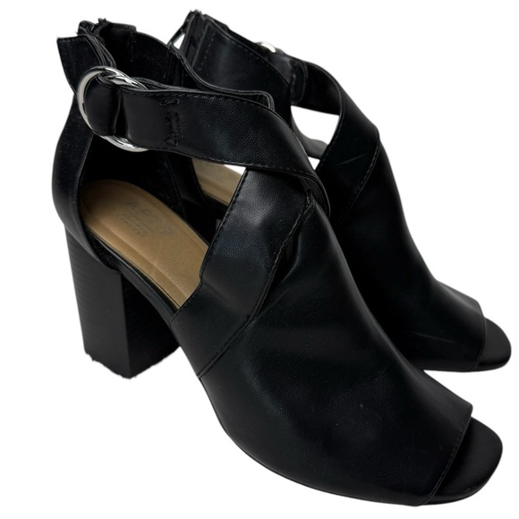 Apt 9 Block Heel Peep Toe Booties With Ankle Strap Size 10 90s Festival Wedding - Picture 11 of 12